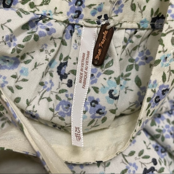 Free People Cotton Petunia Mini Dress Womens In Tea Combo Sz XS $128 Boho Floral - Picture 3 of 11